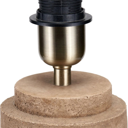 Rustic Brown Stoneware Cylindrical Table Lamp Base with Contemporary Textured Concrete & Ceramic Light Base 45x15x15cm | Click Style