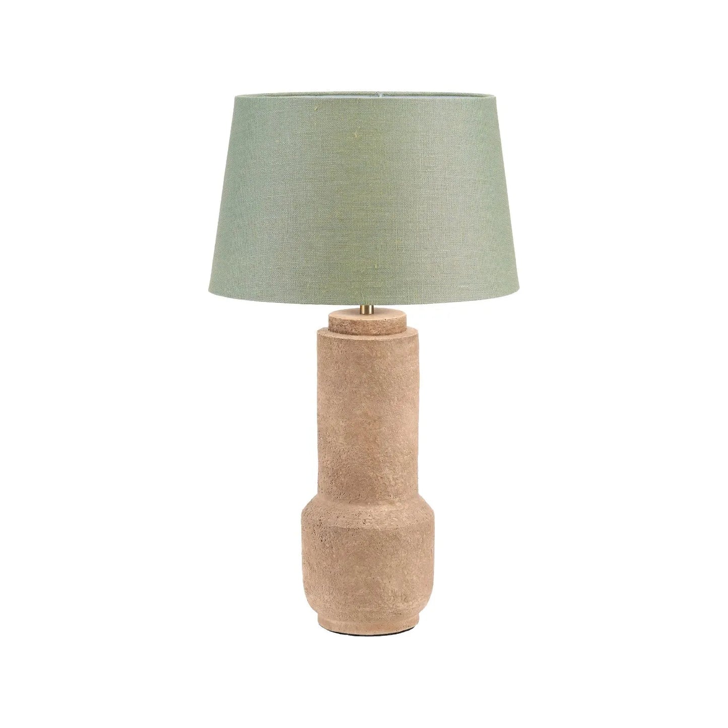 Rustic Brown Stoneware Cylindrical Table Lamp Base with Contemporary Textured Concrete & Ceramic Light Base 45x15x15cm | Click Style