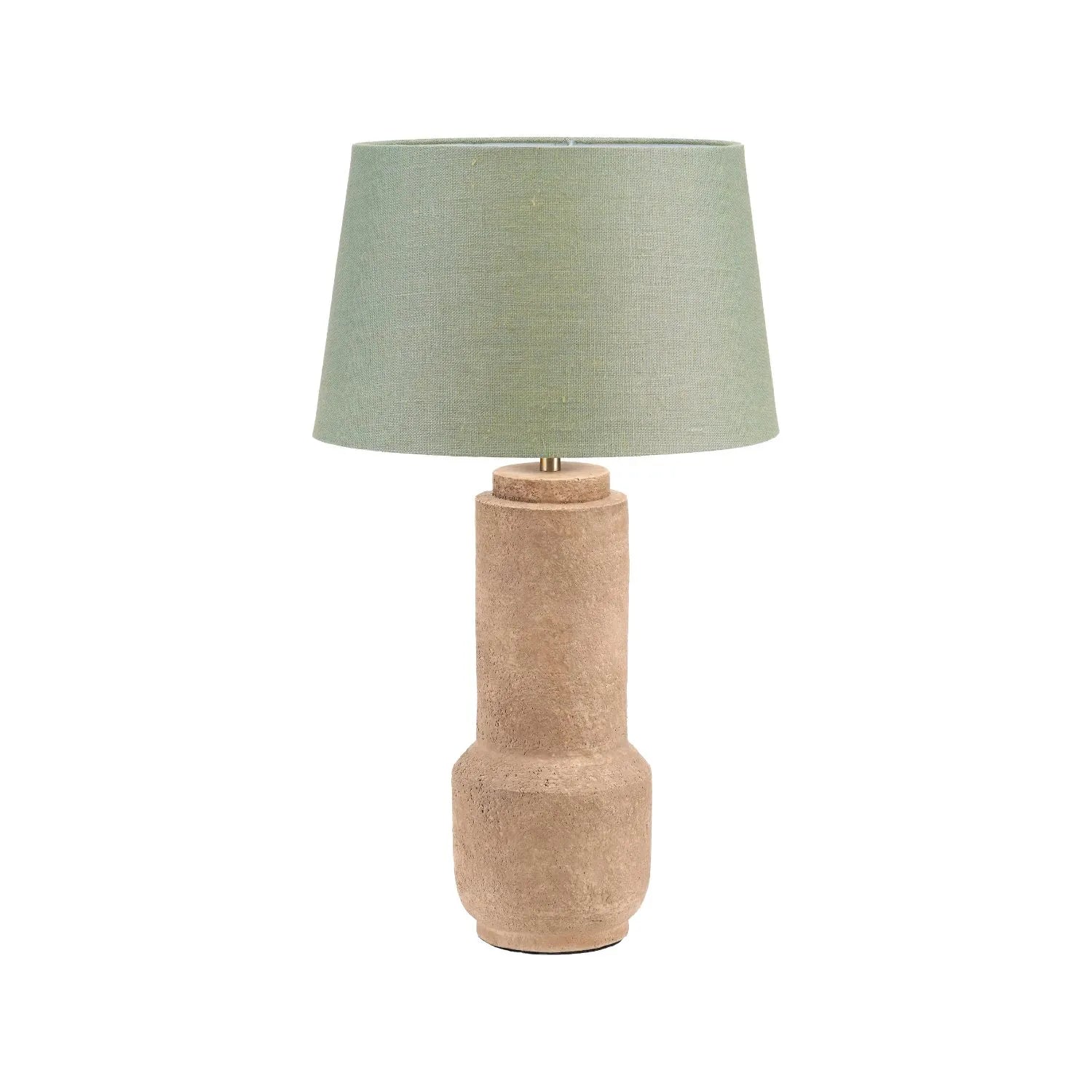 Rustic Brown Stoneware Cylindrical Table Lamp Base with Contemporary Textured Concrete & Ceramic Light Base 45x15x15cm | Click Style