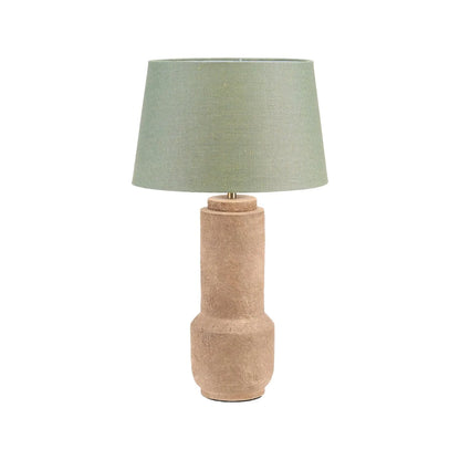 Rustic Brown Stoneware Cylindrical Table Lamp Base with Contemporary Textured Concrete & Ceramic Light Base 45x15x15cm | Click Style