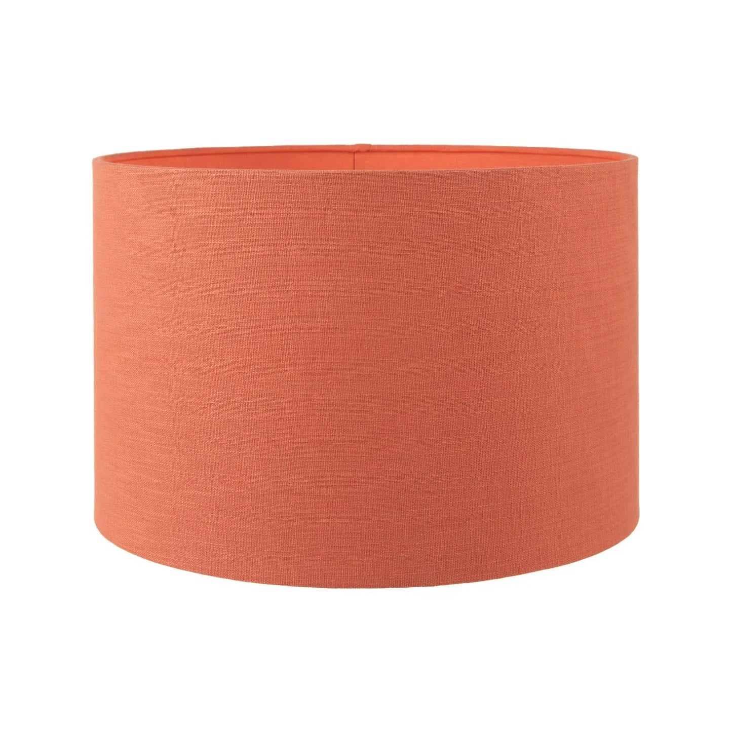 Rustic Brown Stoneware Cylindrical Table Lamp with 35cm Cinnamon Self-Lined Linen Drum Shade – Textured Concrete-Effect Ceramic Light Base 64x35x35cm | Click Style