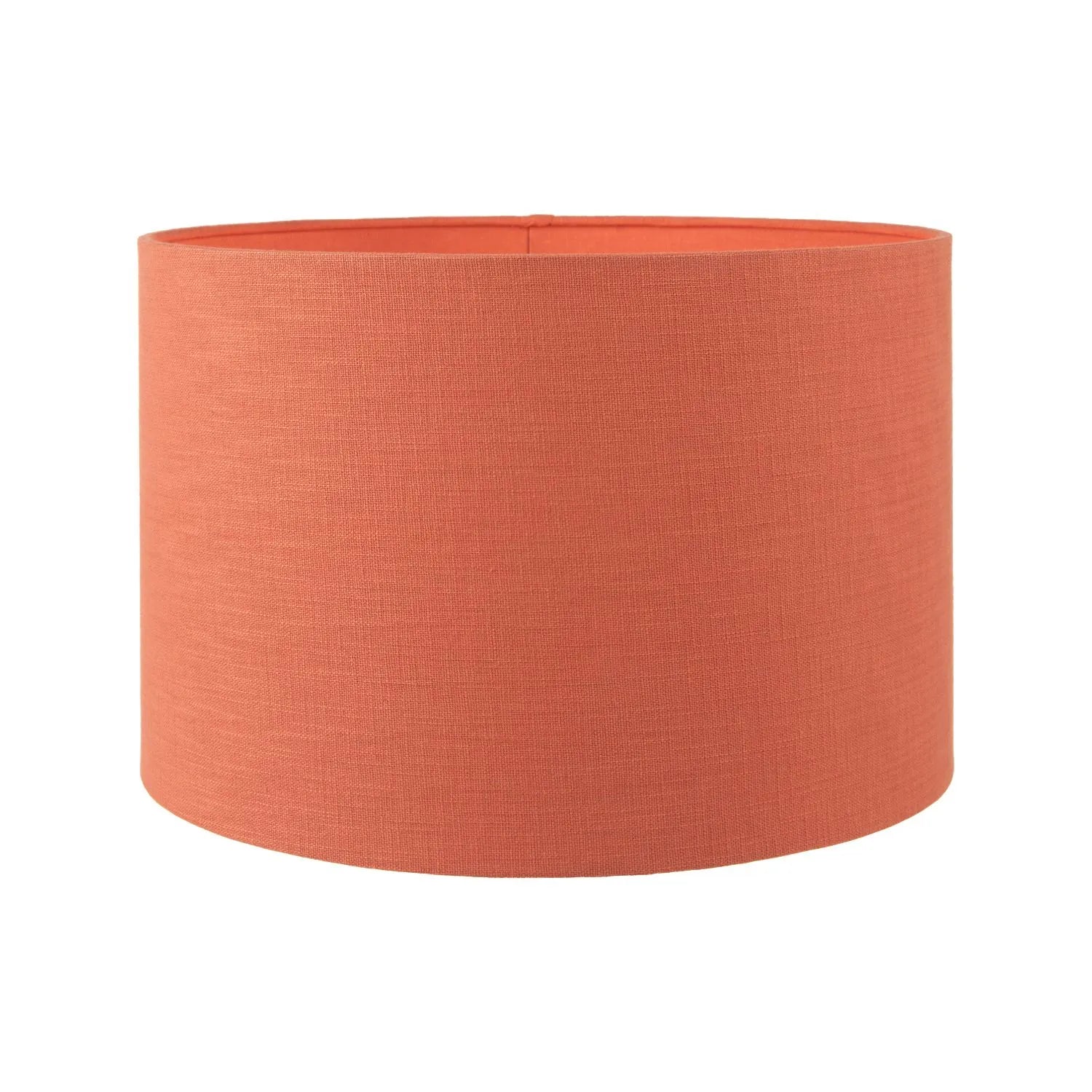 Rustic Brown Stoneware Cylindrical Table Lamp with 35cm Cinnamon Self-Lined Linen Drum Shade – Textured Concrete-Effect Ceramic Light Base 64x35x35cm | Click Style