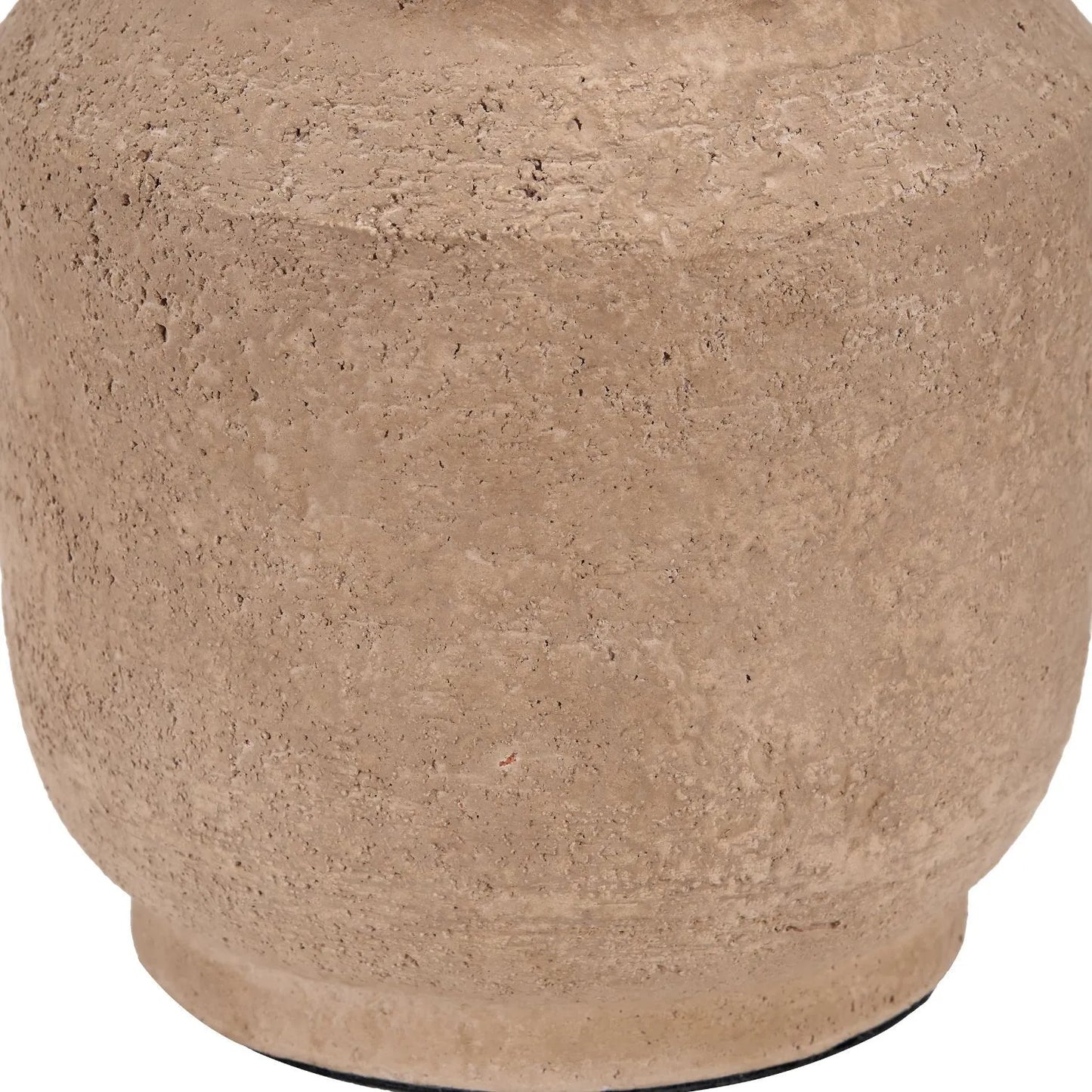 Rustic Brown Stoneware Cylindrical Table Lamp with 35cm Cinnamon Self-Lined Linen Drum Shade – Textured Concrete-Effect Ceramic Light Base 64x35x35cm | Click Style