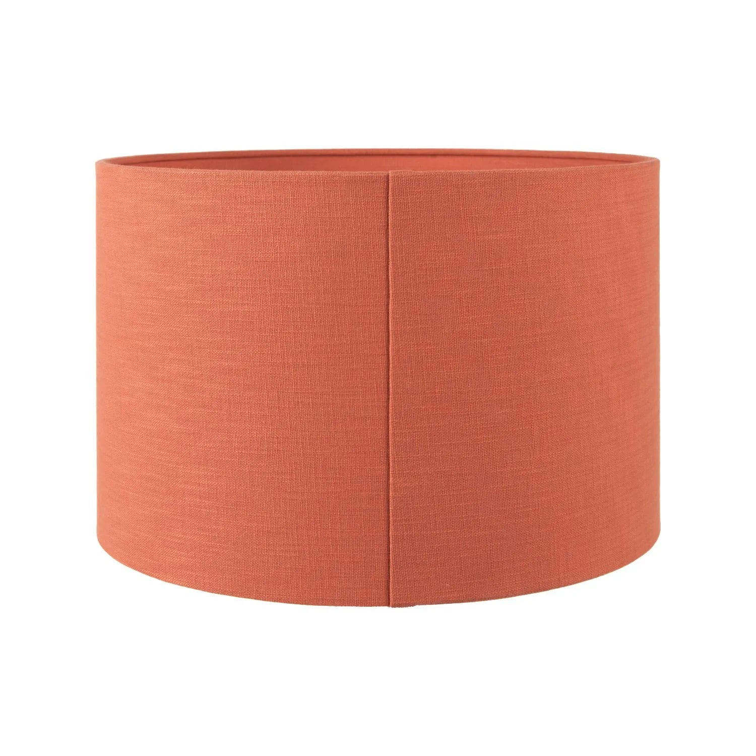 Rustic Brown Stoneware Cylindrical Table Lamp with 35cm Cinnamon Self-Lined Linen Drum Shade – Textured Concrete-Effect Ceramic Light Base 64x35x35cm | Click Style