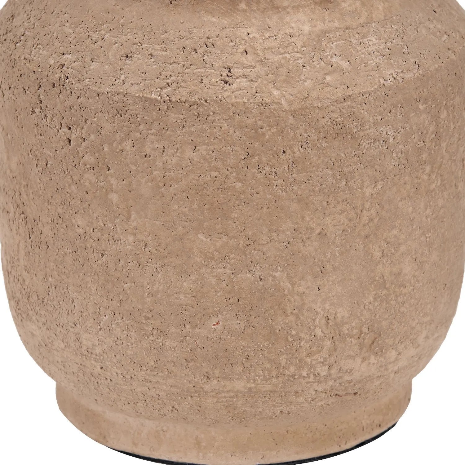 Rustic Brown Stoneware Cylindrical Table Lamp with 35cm White Self-Lined Linen Drum Shade – Textured Concrete-Effect Ceramic Light Base 64x35x35cm | Click Style