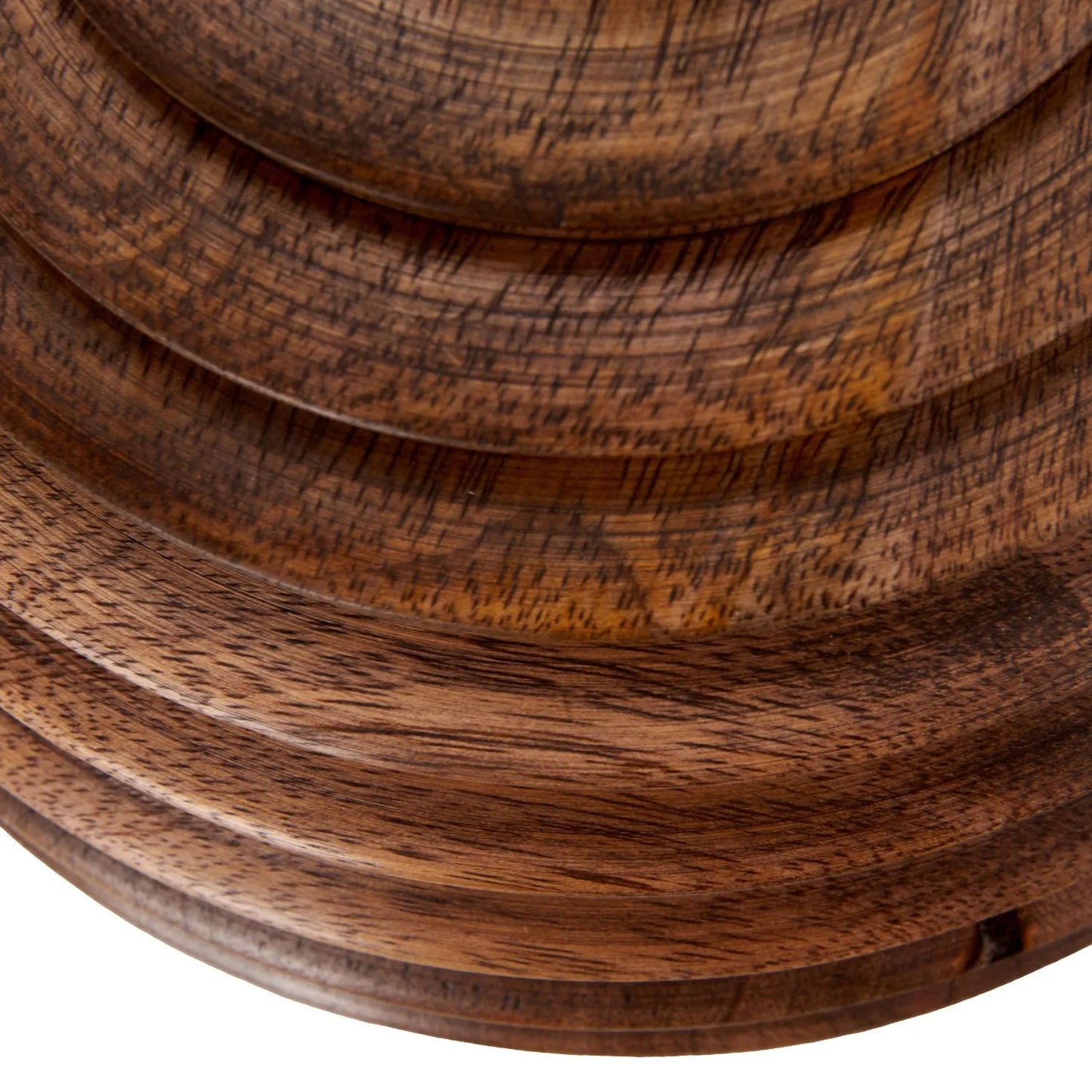 Rustic Brown-Washed Mango Wood Table Lamp Base with Hand-Turned Sculpted Tiers – Rounded Wooden Light Base 27x22x22cm - Click Style