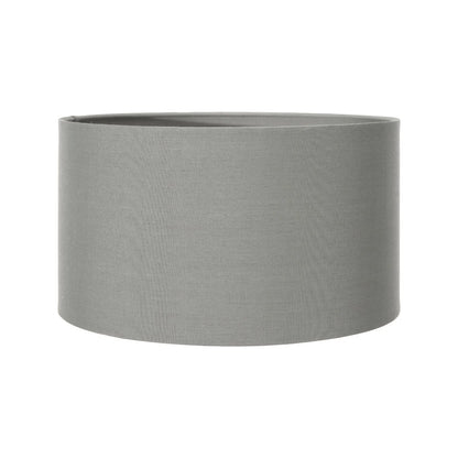 Rustic Grey-Washed Mango Wood Table Lamp with Grey Polycotton Drum Shade – Hand-Carved Wooden Light Base 44.5x30x30cm - Click Style