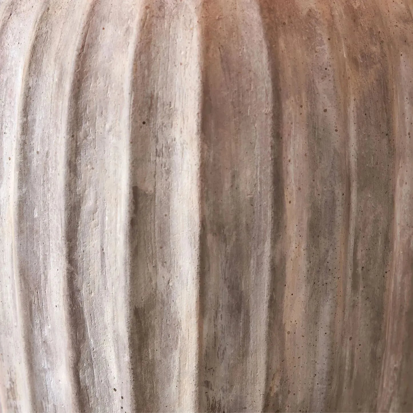 Rustic Neutral Grey & Beige-Washed Greige Stoneware Table Lamp with Vertical Grooved Detailing & 35cm White Self-Lined Linen Tapered Shade – Handcrafted Ceramic Light 56x35x35cm | Click Style