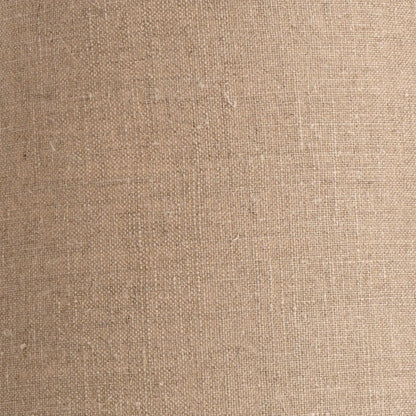 Rustic Rich Brown Glazed Artisan Ceramic Table Lamp with 35cm Natural Linen Tapered Shade – Handmade Stoneware Dot Design Tapered Cylindrical Light 55x35x35cm | Click Style