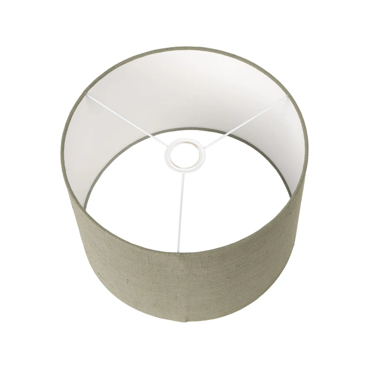 Rustic Rich Brown Glazed Artisan Ceramic Table Lamp with 35cm Pistachio Green Linen Drum Shade – Handmade Stoneware Dot Design Tapered Cylindrical Light 58x35x35cm | Click Style