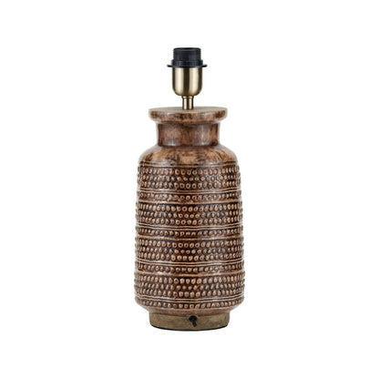 Rustic Rich Brown Glazed Artisan Ceramic Table Lamp with 35cm Pistachio Green Linen Tapered Shade – Handmade Stoneware Dot Design Tapered Cylindrical Light 55x35x35cm | Click Style