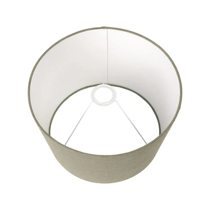 Rustic Rich Brown Glazed Artisan Ceramic Table Lamp with 35cm Pistachio Green Linen Tapered Shade – Handmade Stoneware Dot Design Tapered Cylindrical Light 55x35x35cm | Click Style