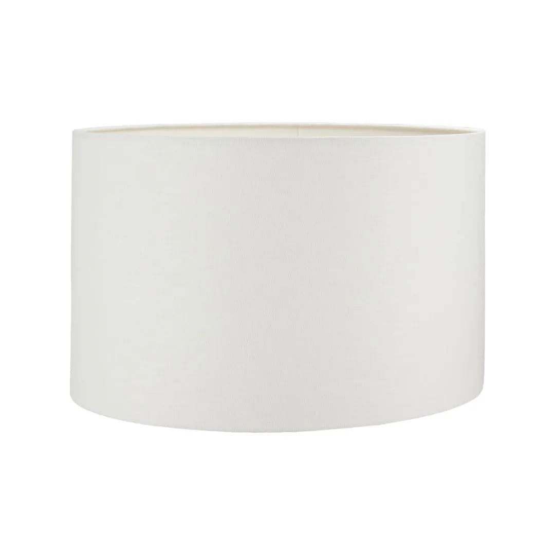 Rustic Rich Brown Glazed Artisan Ceramic Table Lamp with 35cm White Self-Lined Linen Drum Shade – Handmade Stoneware Dot Design Tapered Cylindrical Light 58x35x35cm | Click Style