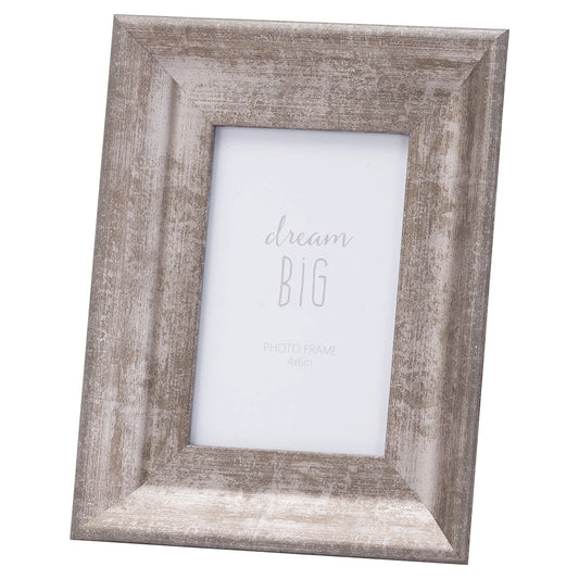 Rustic Silver Wooden Photo Frame 4x6 Inch – Neutral Picture Frame for Home Decor - Click Style