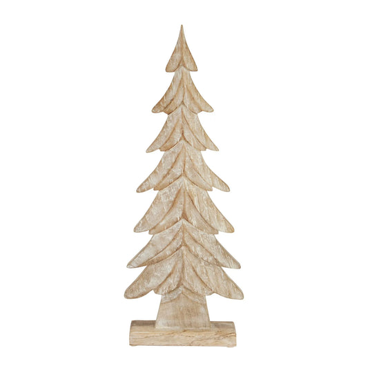 Rustic Wooden Tree Ornament 43x14cm - Decorative Festive Wooden Tree for Home Decor - Click Style