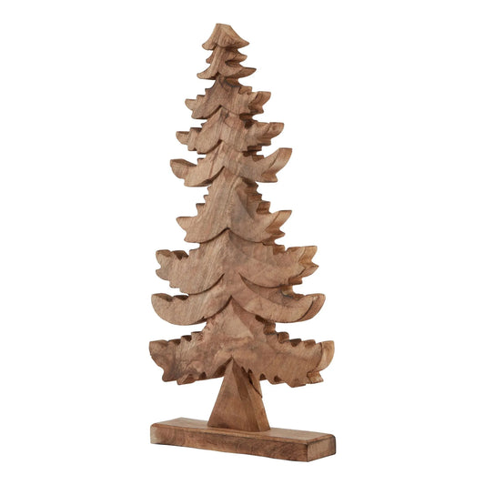 Rustic Wooden Tree Ornament 50x16cm - Decorative Festive Wooden Tree for Home Decor - Click Style