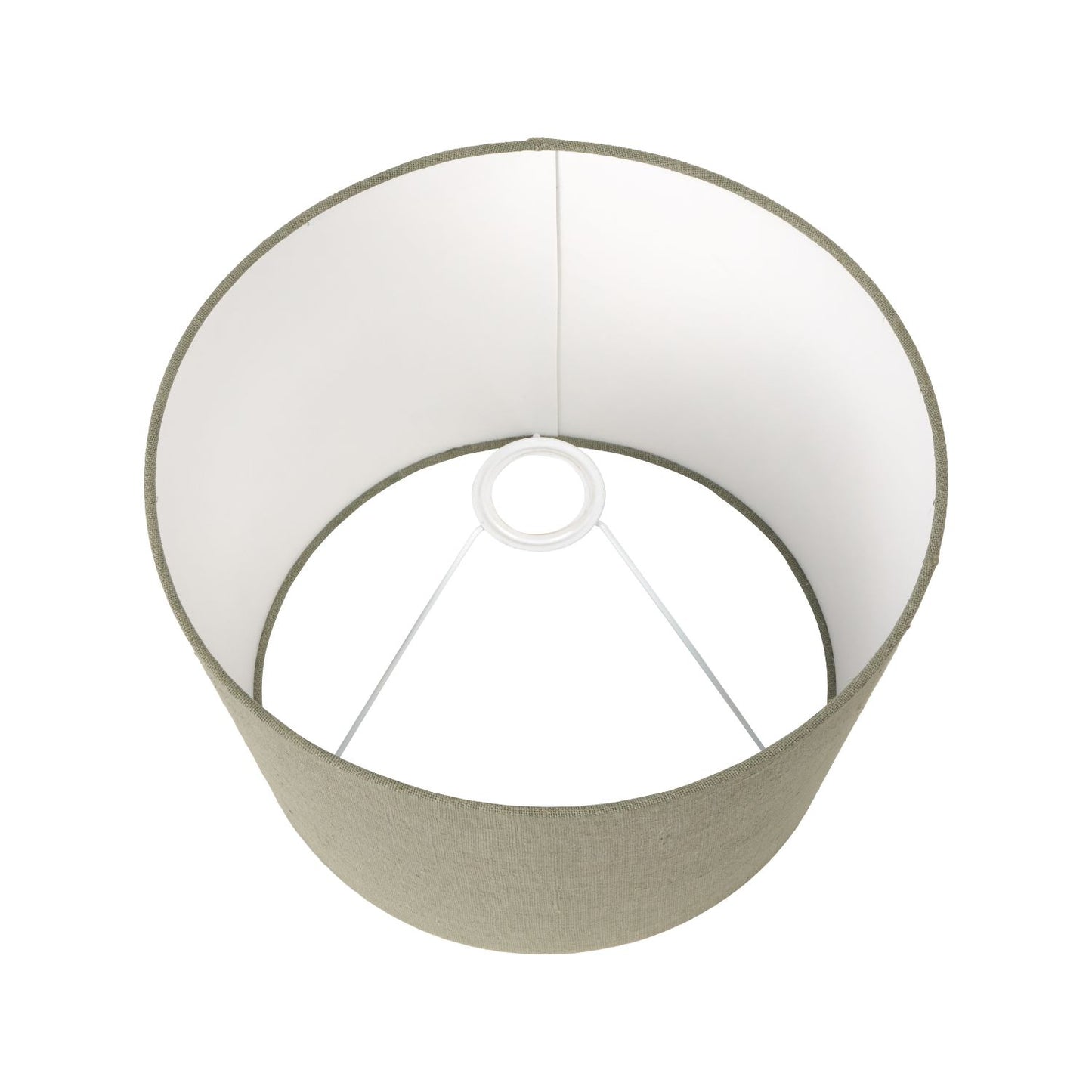 Rustic Brown Stoneware Cylindrical Table Lamp with 35cm Pistachio Green Linen Tapered Shade – Textured Concrete-Effect Ceramic Light Base 61x35x35cm | Click Style