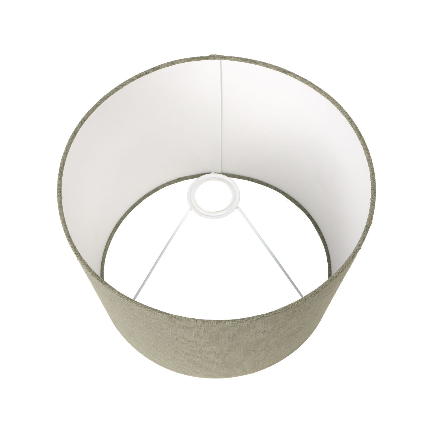 Rustic Brown Stoneware Cylindrical Table Lamp with 35cm Pistachio Green Linen Tapered Shade – Textured Concrete-Effect Ceramic Light Base 61x35x35cm | Click Style