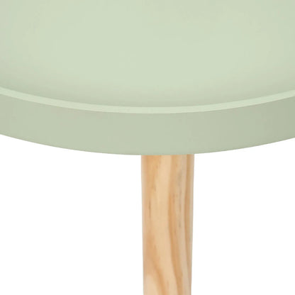 Sage Green Round Tripod Side Table with Pine Wooden Legs – Small Bedside or Coffee Table 43.5x41cm - Click Style