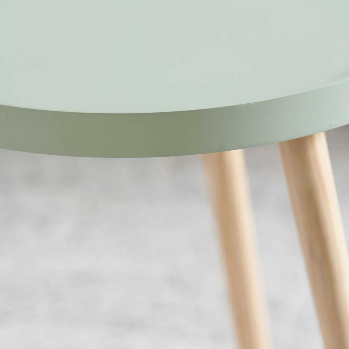 Sage Green Round Tripod Side Table with Pine Wooden Legs – Small Bedside or Coffee Table 43.5x41cm - Click Style