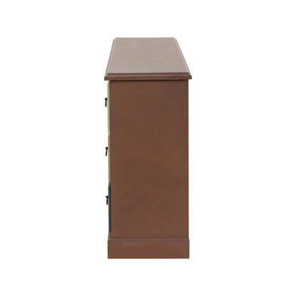 Sage Green & Neutral Pine Wood 12 Drawer Storage Chest – Left Side View | Click Style