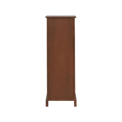 Sage Green & Neutral Pine Wood 13 Drawer Tallboy Chest with Black Knob Handles – Back View | Click Style