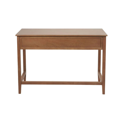 Sage Green & Neutral Pine Wood 3 Drawer Desk with Black Knob Handles – Back View | Click Style