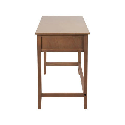 Sage Green & Neutral Pine Wood 3 Drawer Desk with Black Knob Handles – Left Side View | Click Style