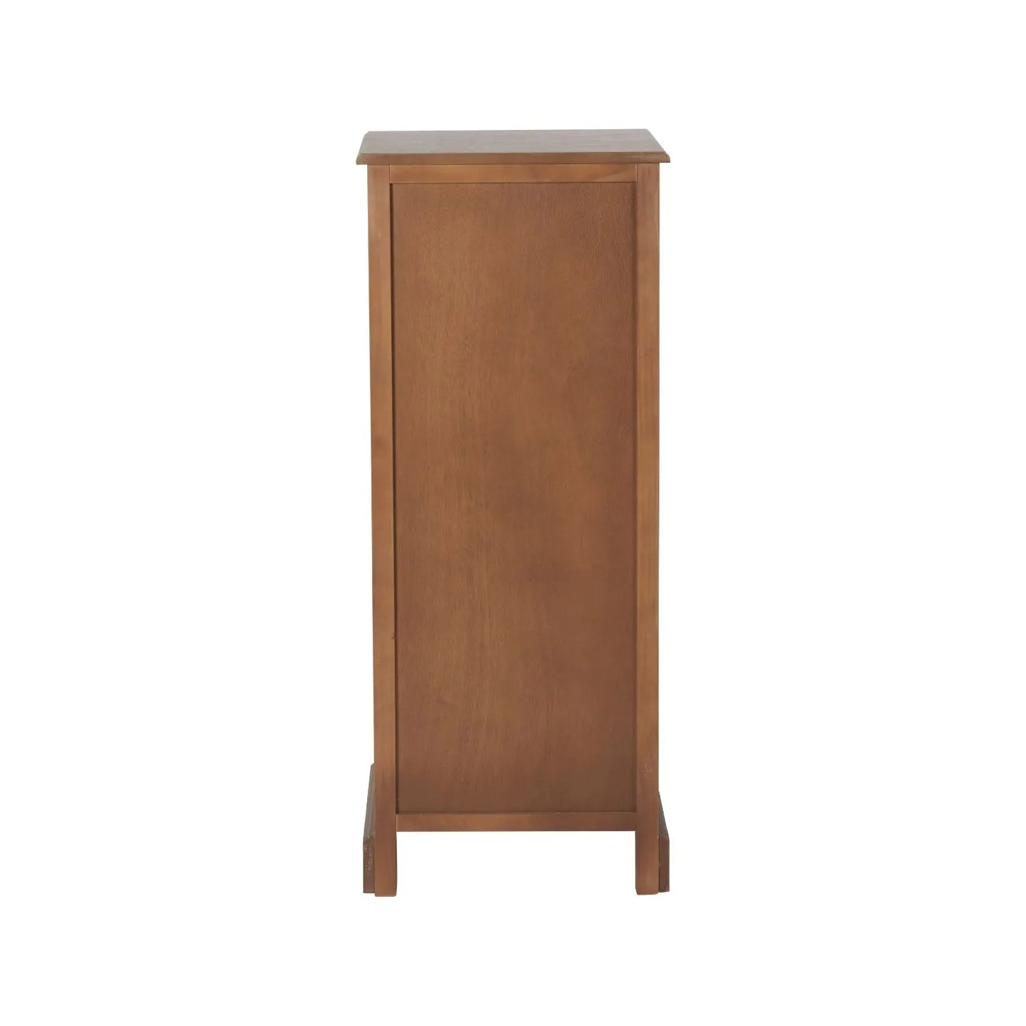 Sage Green & Neutral Pine Wood 5 Drawer Tallboy Chest of Drawers with Black Ring Handles – Back View | Click Style