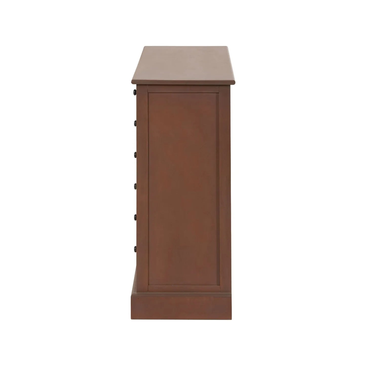 Sage Green & Neutral Pine Wood 6 Drawer Chest with Black Knob Handles – Side View Facing Left | Click Style