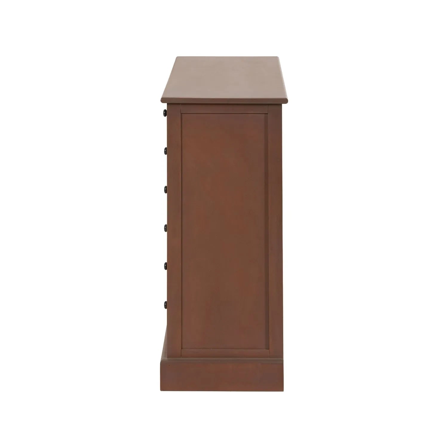 Sage Green & Neutral Pine Wood 6 Drawer Chest with Black Knob Handles – Side View Facing Left | Click Style