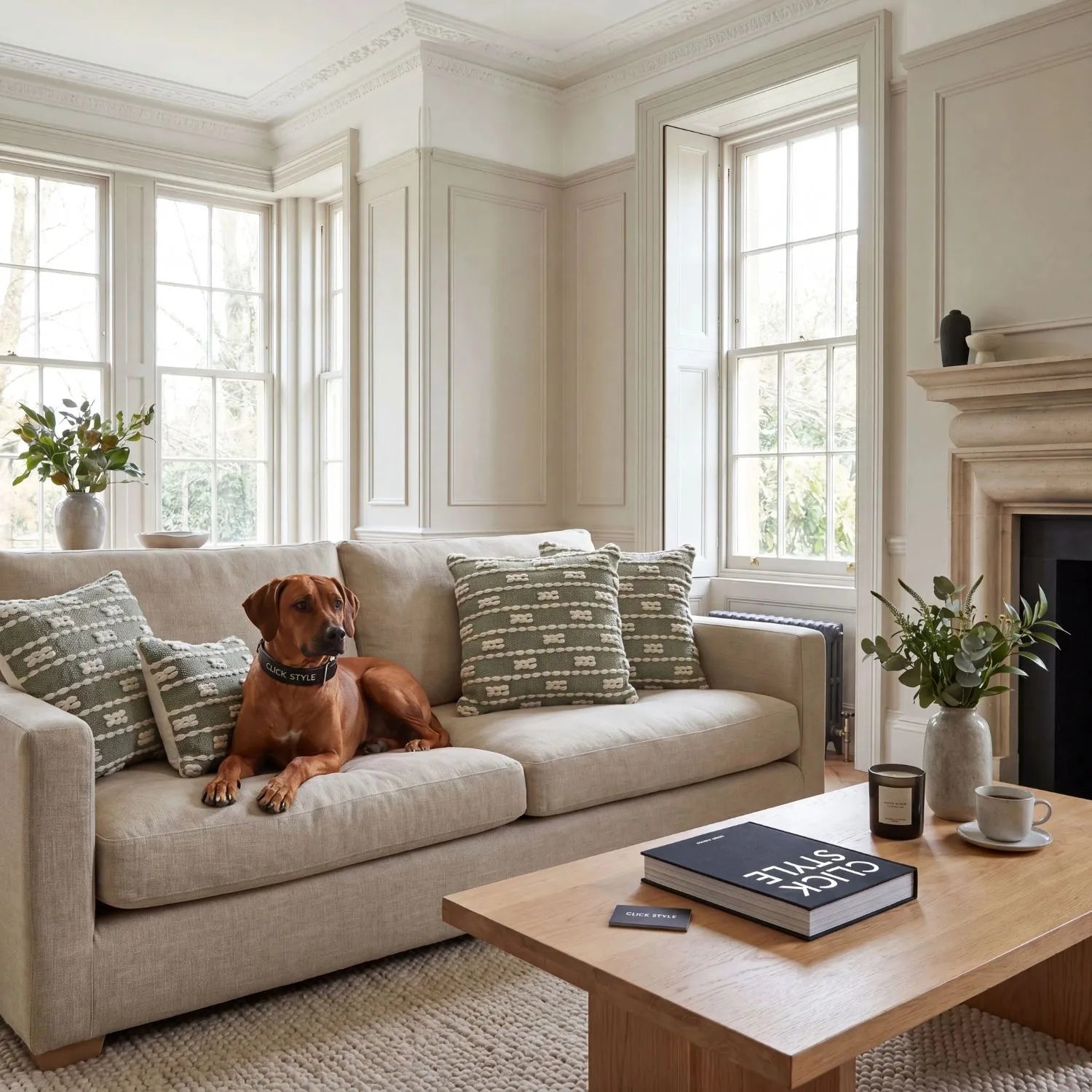 Sage Green & White Square Indoor Outdoor Cushion with Braided Bohemian Design – Recycled Weather-Resistant & Durable 45x45x10cm Textured Woven Scatter Cushion with Braided Pattern in Soft Botanical Green and White Tones | Click Style