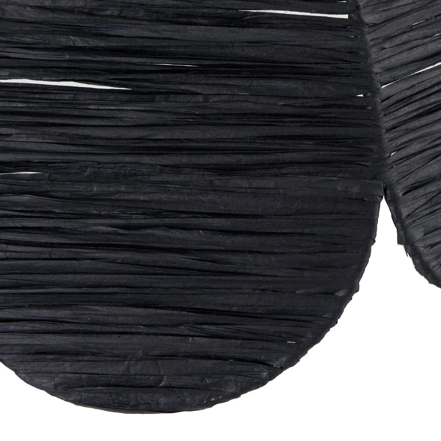 Scalloped Black Raffia Adjustable Ceiling Pendant Light with Petal-Shaped Lampshade & Wrapped Textured Finish H118xW41xD41cm - Click Style