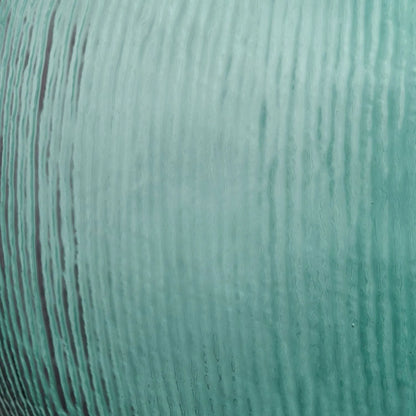 Sea Green Recycled Glass Ribbed Vase with Bulbous Shape & Narrow Neck – Large Floor Standing Vase 42x34x34cm – Ribbed Glass Texture Close-Up | Click Style
