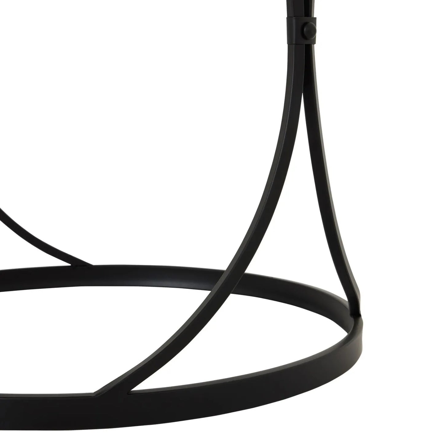 Set of 2 Black Metal Round Nesting Side Tables with Mirrored Glass Tops, Sculptural Curved Open Frame Design and Space Saving Nesting Layout – Contemporary Sofa End Lamp Tables for Living Room Lounge or Bedroom 58x51x51cm | Click Style