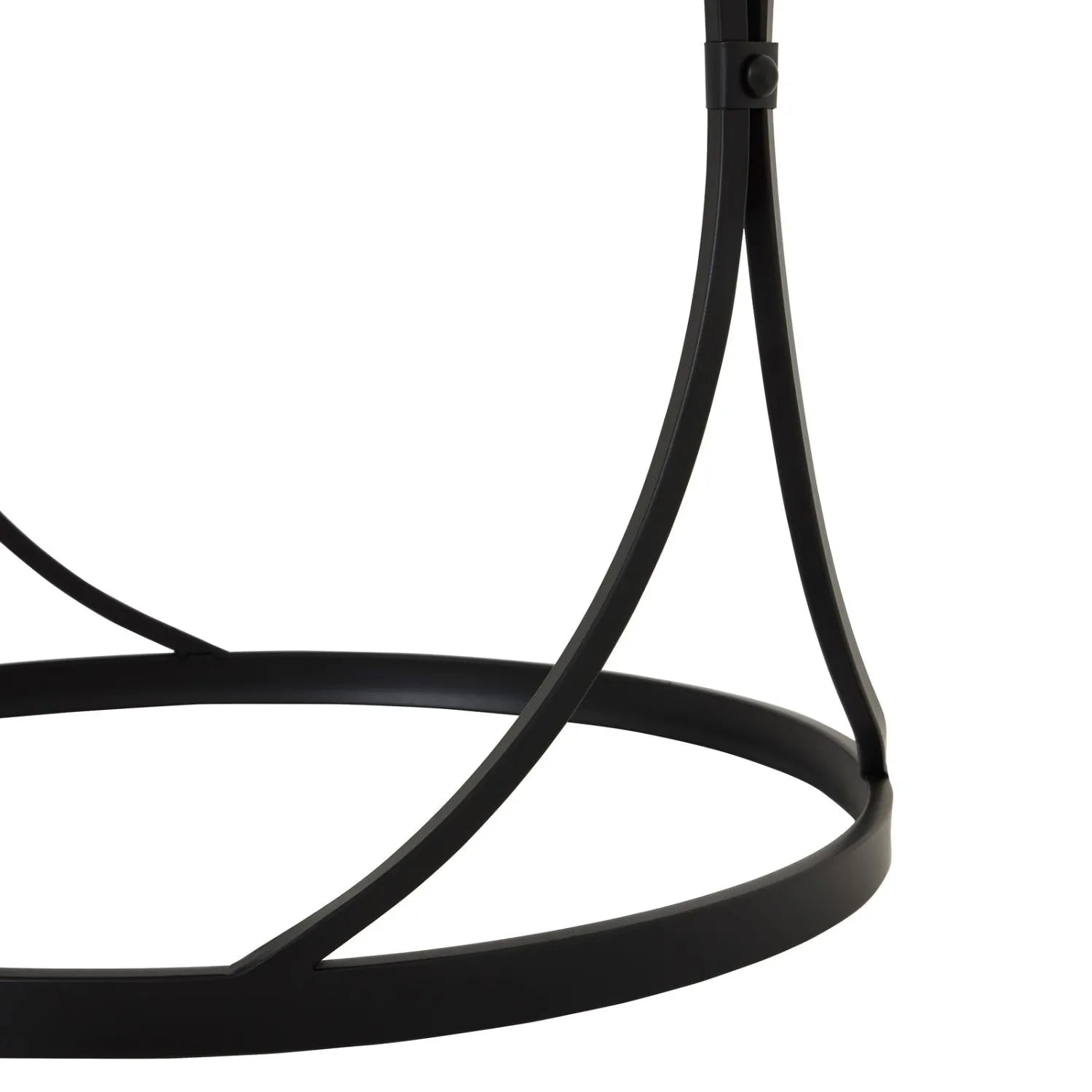 Set of 2 Black Metal Round Nesting Side Tables with Mirrored Glass Tops, Sculptural Curved Open Frame Design and Space Saving Nesting Layout – Contemporary Sofa End Lamp Tables for Living Room Lounge or Bedroom 58x51x51cm | Click Style