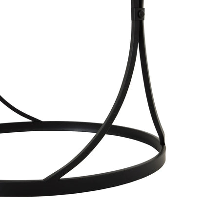 Set of 2 Black Metal Round Nesting Side Tables with Mirrored Glass Tops, Sculptural Curved Open Frame Design and Space Saving Nesting Layout – Contemporary Sofa End Lamp Tables for Living Room Lounge or Bedroom 58x51x51cm | Click Style