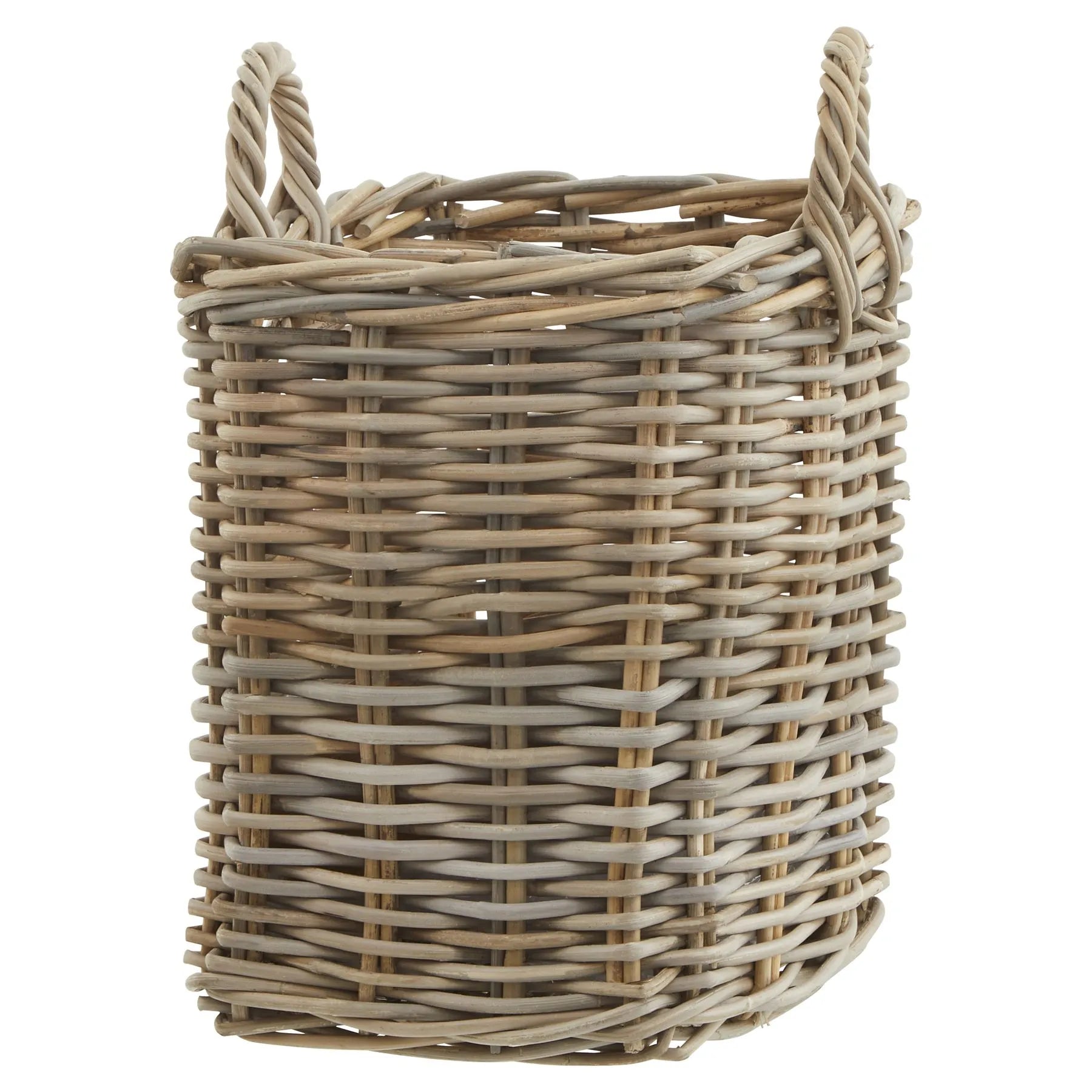 Set of 3 Square Rattan Kubu Storage Baskets with Handles - Decorative Storage for Home Organisation - Click Style