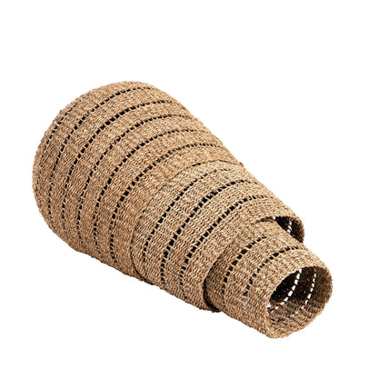 Set of Three Round Natural Seagrass Baskets – Open Weave Woven Decorative Storage 42x45x45cm - Click Style