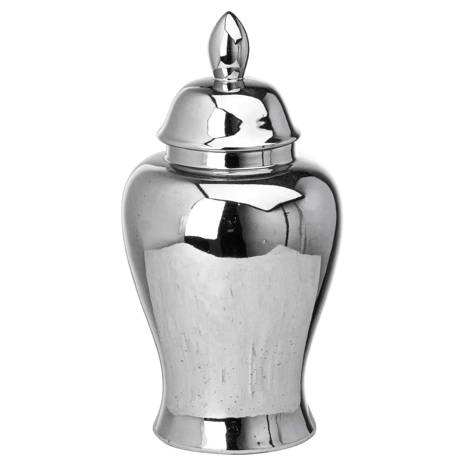 Silver Ceramic Ginger Jar With Lid Decorative Chrome Glazed Storage silver-ceramic-ginger-jar-with-lid-decorative-chrome-glazed-storage