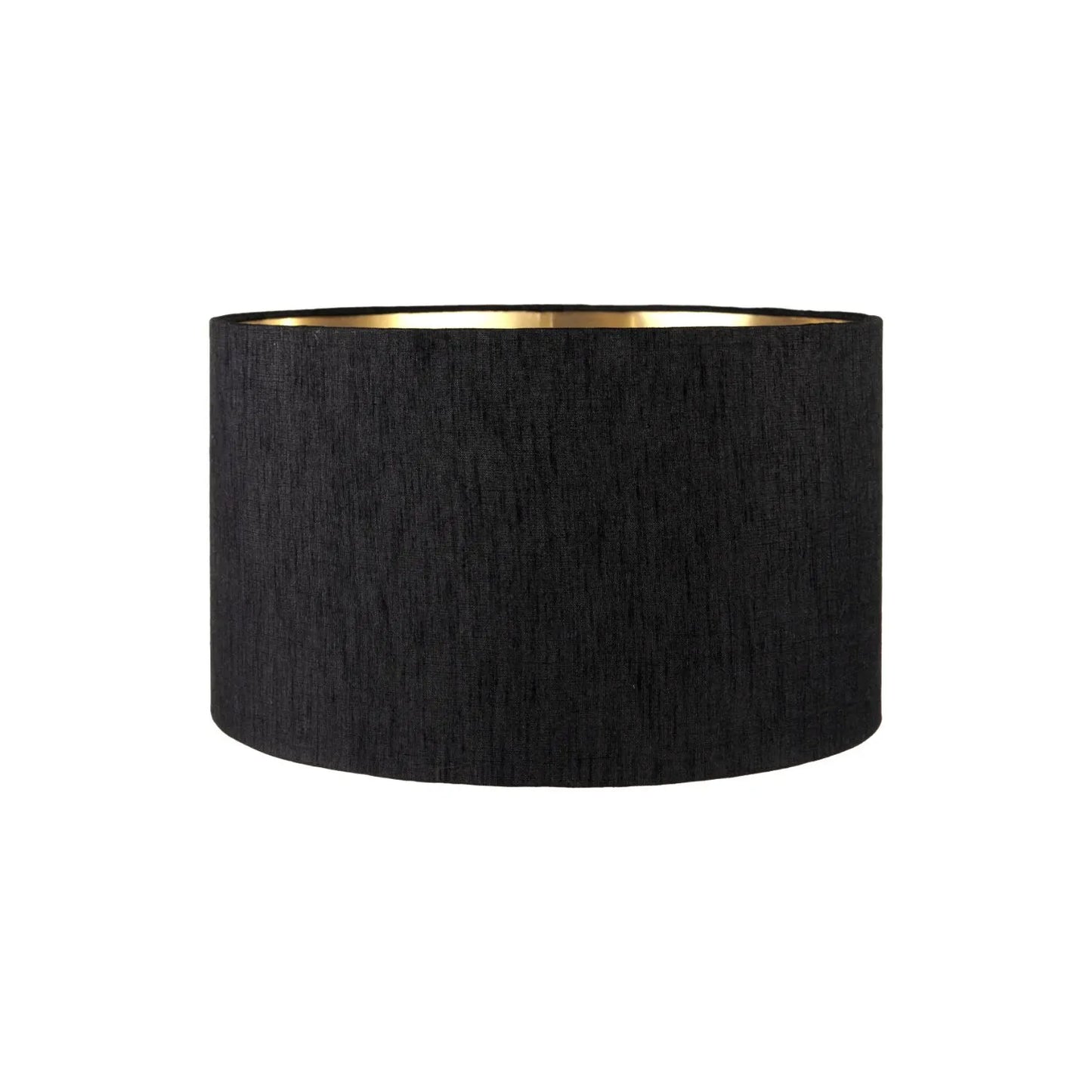 Smoked Grey Hand-Cut Glass Table Lamp with 30cm Black Slubbed Silk Gold-Lined Drum Shade & Antique Brass Fitting – Textured Circular Pattern Design 43x30x30cm | Click Style