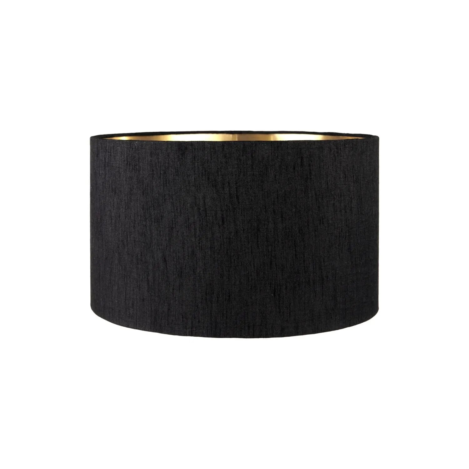 Smoked Grey Hand-Cut Glass Table Lamp with 30cm Black Slubbed Silk Gold-Lined Drum Shade & Antique Brass Fitting – Textured Circular Pattern Design 43x30x30cm | Click Style