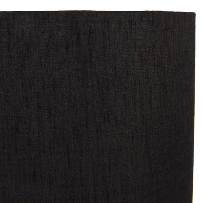 Smoked Grey Hand-Cut Glass Table Lamp with 30cm Black Slubbed Silk Gold-Lined Drum Shade & Antique Brass Fitting – Textured Circular Pattern Design 43x30x30cm | Click Style