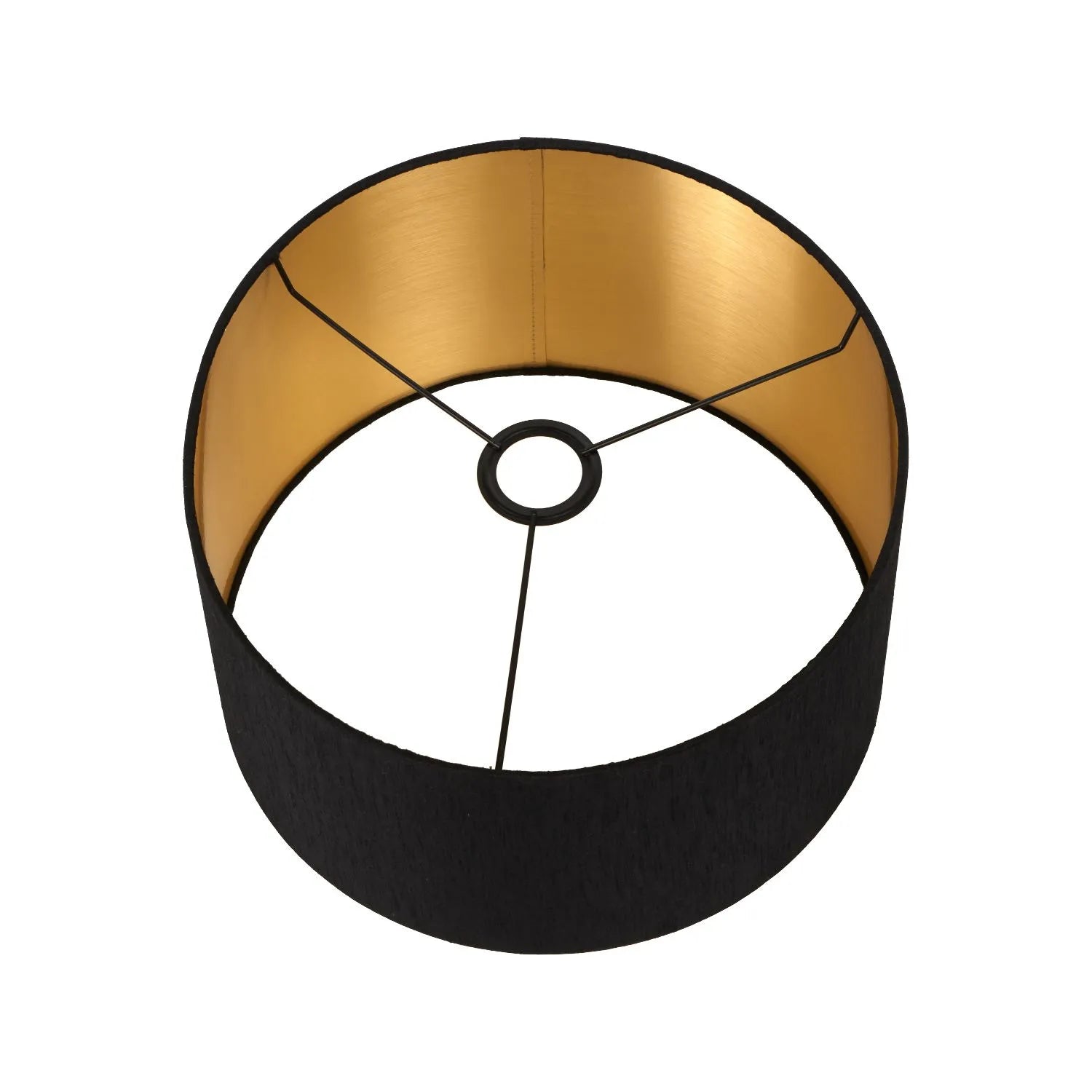 Smoked Grey Hand-Cut Glass Table Lamp with 30cm Black Slubbed Silk Gold-Lined Drum Shade & Antique Brass Fitting – Textured Circular Pattern Design 43x30x30cm | Click Style