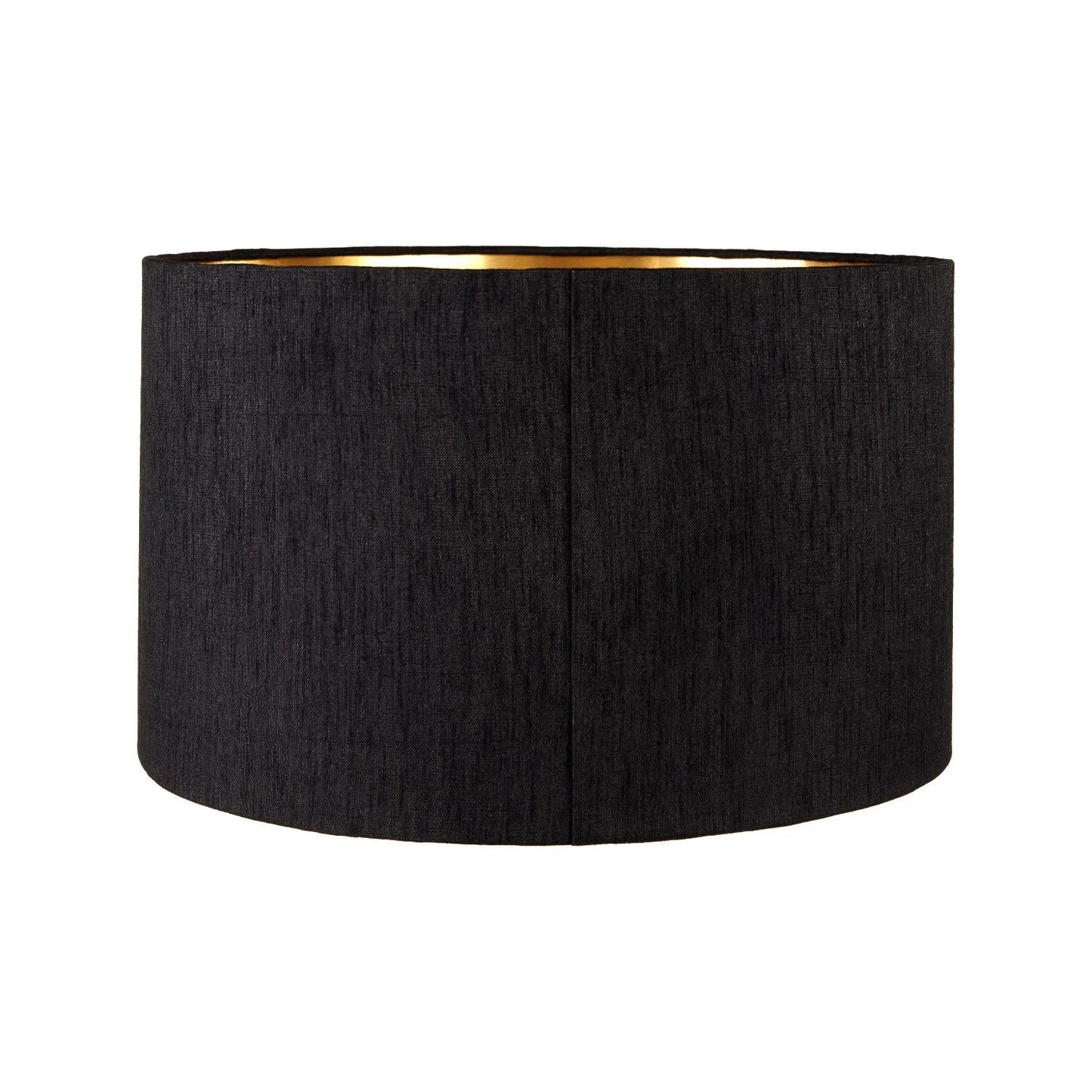 Smoked Grey Hand-Cut Glass Table Lamp with 30cm Black Slubbed Silk Gold-Lined Drum Shade & Antique Brass Fitting – Textured Circular Pattern Design 43x30x30cm | Click Style