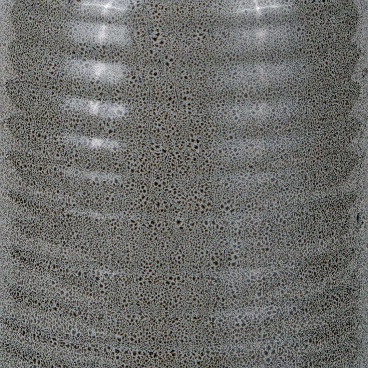 Smokey Green Ribbed Ceramic Table Lamp with White Tapered Cotton Shade & Reactive Glaze Finish – Sculptural Bottle-Shaped Table Light 49x30x30cm | Click Style