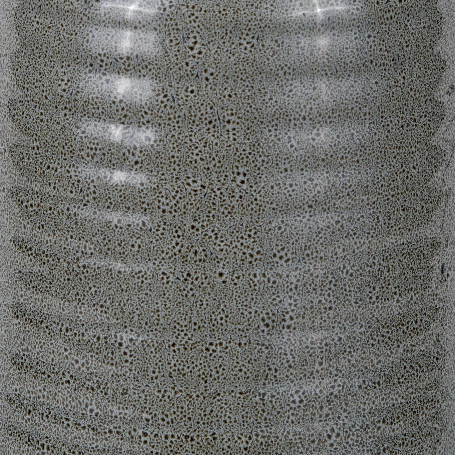 Smokey Green Ribbed Ceramic Table Lamp with White Tapered Cotton Shade & Reactive Glaze Finish – Sculptural Bottle-Shaped Table Light 49x30x30cm | Click Style