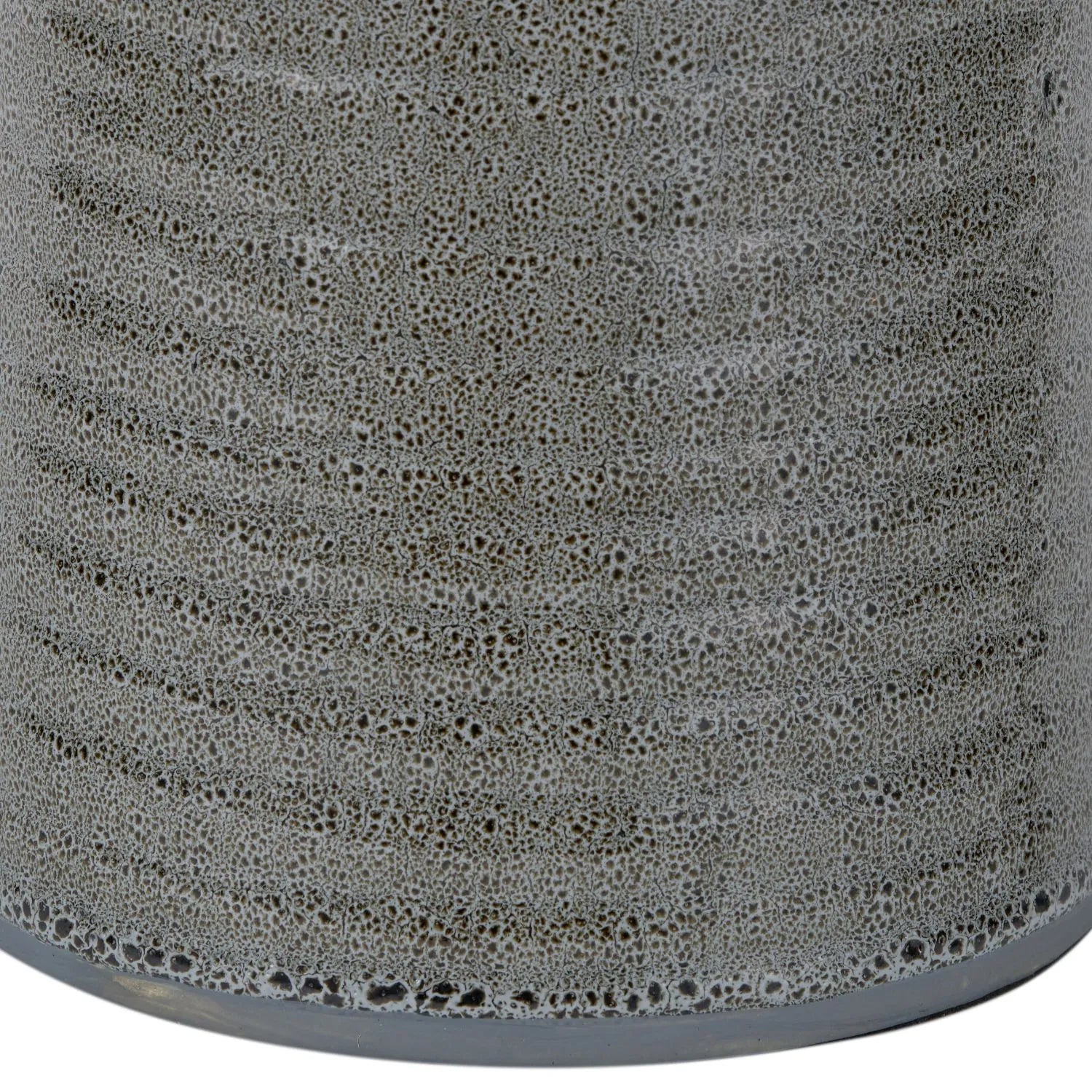 Smokey Green Ribbed Ceramic Table Lamp with White Tapered Cotton Shade & Reactive Glaze Finish – Sculptural Bottle-Shaped Table Light 49x30x30cm | Click Style