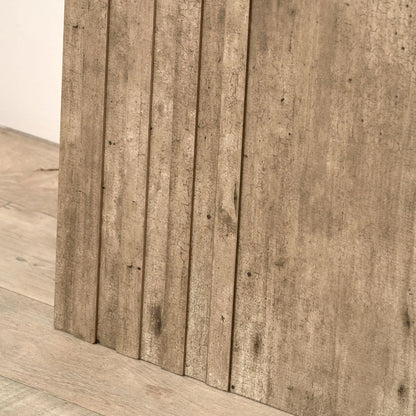 Stone Concrete Effect Console Table with Grooved Pedestal Base – Modern Hallway & Living Room Console Table in Stone Concrete Effect Finish with Sculptural Grooved Pedestal 76x120x40cm | Click Style
