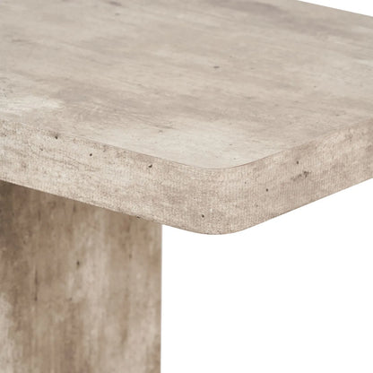 Stone Concrete Effect Console Table with Grooved Pedestal Base – Modern Hallway & Living Room Console Table in Stone Concrete Effect Finish with Sculptural Grooved Pedestal 76x120x40cm | Click Style